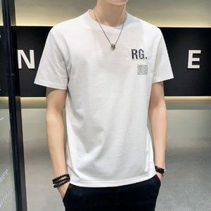 Light luxury high-end brand men's short sleeve T-shirt high-end mulberry silk sh